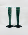 1980s MEMPHIS MILANO MARBLE GLASS CANDLE HOLDER