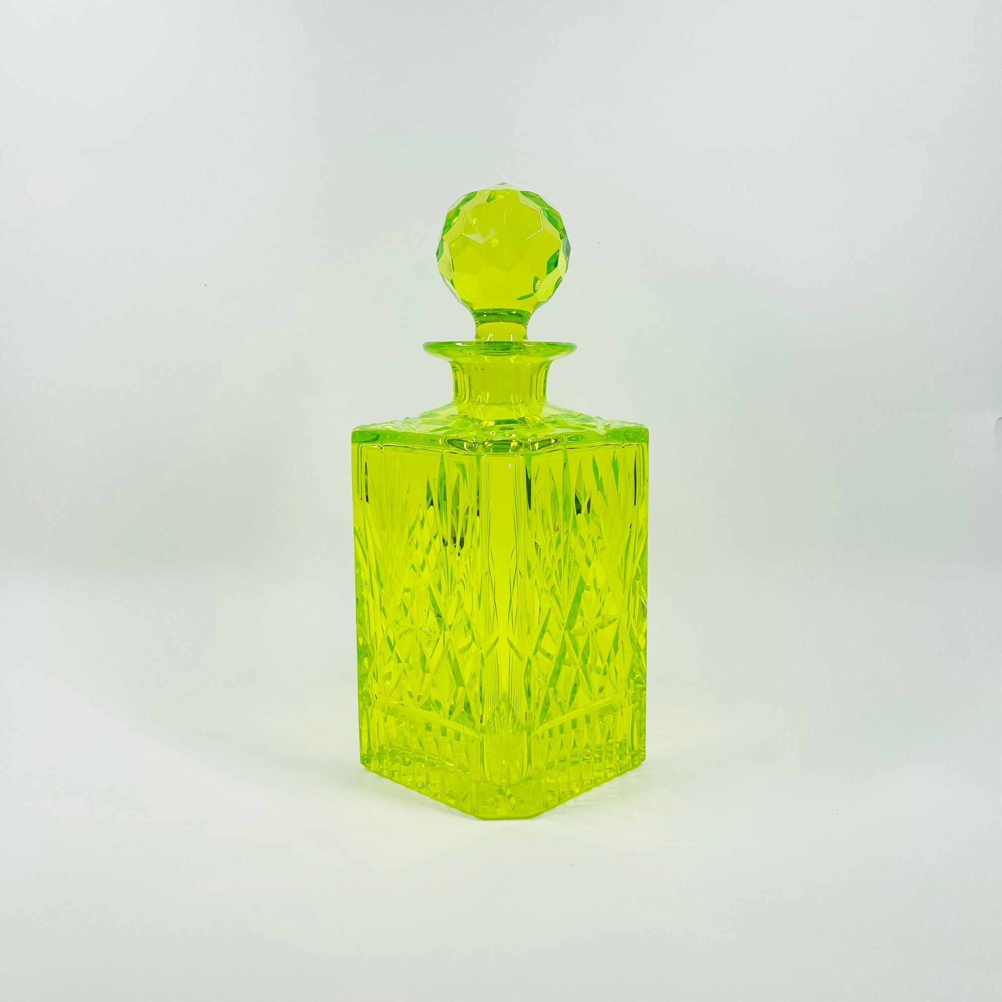 ANTIQUE URANIUM GLASS WHISKEY SET