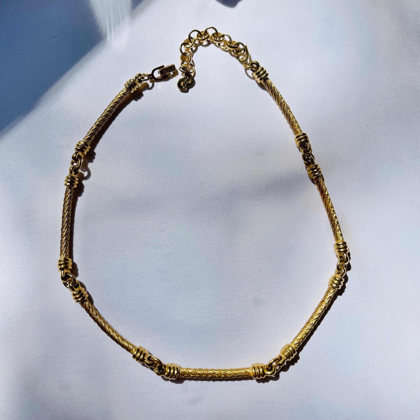 1980s CHRISTIAN DIOR T-BAR LINKS NECKLACE