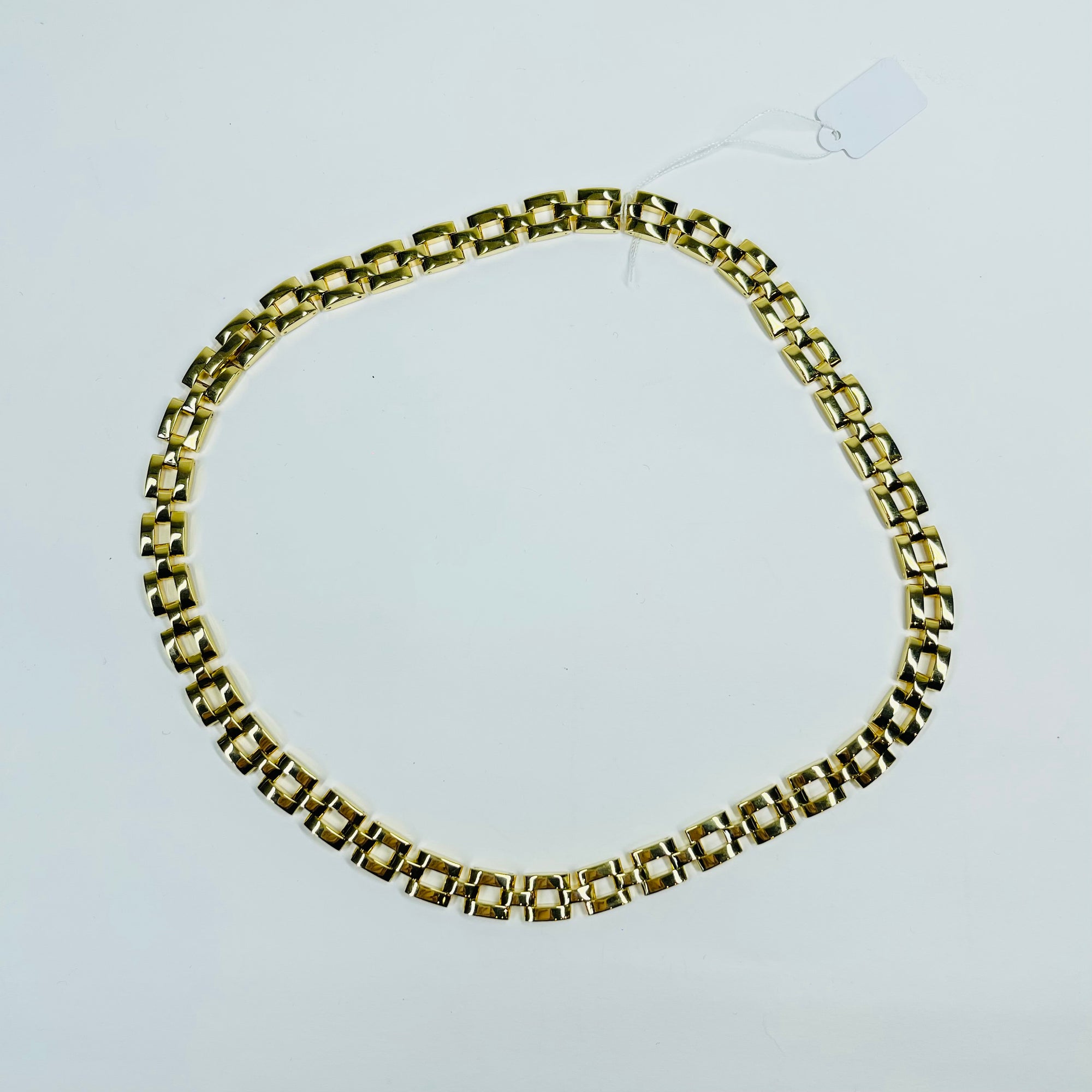 1960s OLD MONEY FANCY BRICK LINKS CHAIN NECKLACE