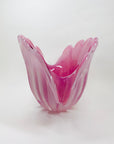XL 1950s PINK MURANO OPALINE GLASS CLAM SHELL BOWL