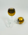 1950s BOHEMIAN GOLD GILDED PORT GLASSES