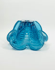 1950s LARGE ITALIAN MURANO TURQUOISE BLUE LATTICINO SOMMERSO STARBURST GLASS ASHTRAY/BOWL