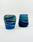 VINTAGE MURANO TIE DYE SATIN TUMBLER GLASSES
