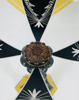 KARL PALDA GOLD BLACK FISH STEM BOWL