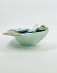 1950s MULTI COLOURS CASED MURANO SWIRLS GLASS SHELL BOWL