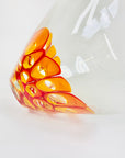 ORANGE ABSTRACT ART GLASS VASE