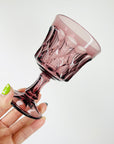 1950s JAPANESE NORITAKE PURPLE AMETHYST PRESSED GLASS GOBLETS