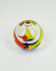1980s ITALIAN MURANO HARLEQUIN SOMMERSO GLASS POSY VASE