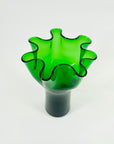 MIDCENTURY SIGNED FINNISH GLASS HANDKERCHIEF POIMU VASE BY INKERI TOIKKA FOR NUUTAJARVI NOTSJO