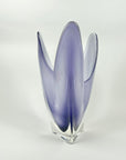 1970s JAPANESE HINERI CASED PURPLE HANDKERCHIEF GLASS VASE
