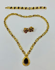 80s BARCS BOLD PEAR DROP NECKLACE SUITE