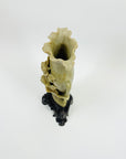 ANTIQUE HAND CARVED CHINESE RELIEF SCULPTURE ON A STAND
