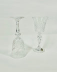 1950s CUT BOHEMIAN CRYSTAL WINE/COCKTAIL GLASSES