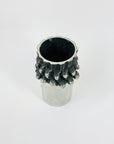 MCM WEST GERMAN BRUTALIST STAINLESS STEEL CYLINDER VASE
