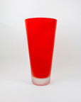 RED SATIN GLASS VASE