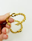 VINTAGE CHRISTIAN DIOR LARGE HARDWARE HOOPS PIERCED EARRINGS