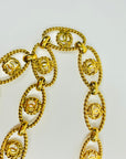 1990s CHANEL MATELASSE GOLD PLATED LOGO BELT