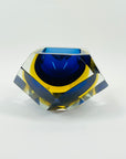 1950s FACETED MURANO COBALT BLUE GOLD GEODE BOWL