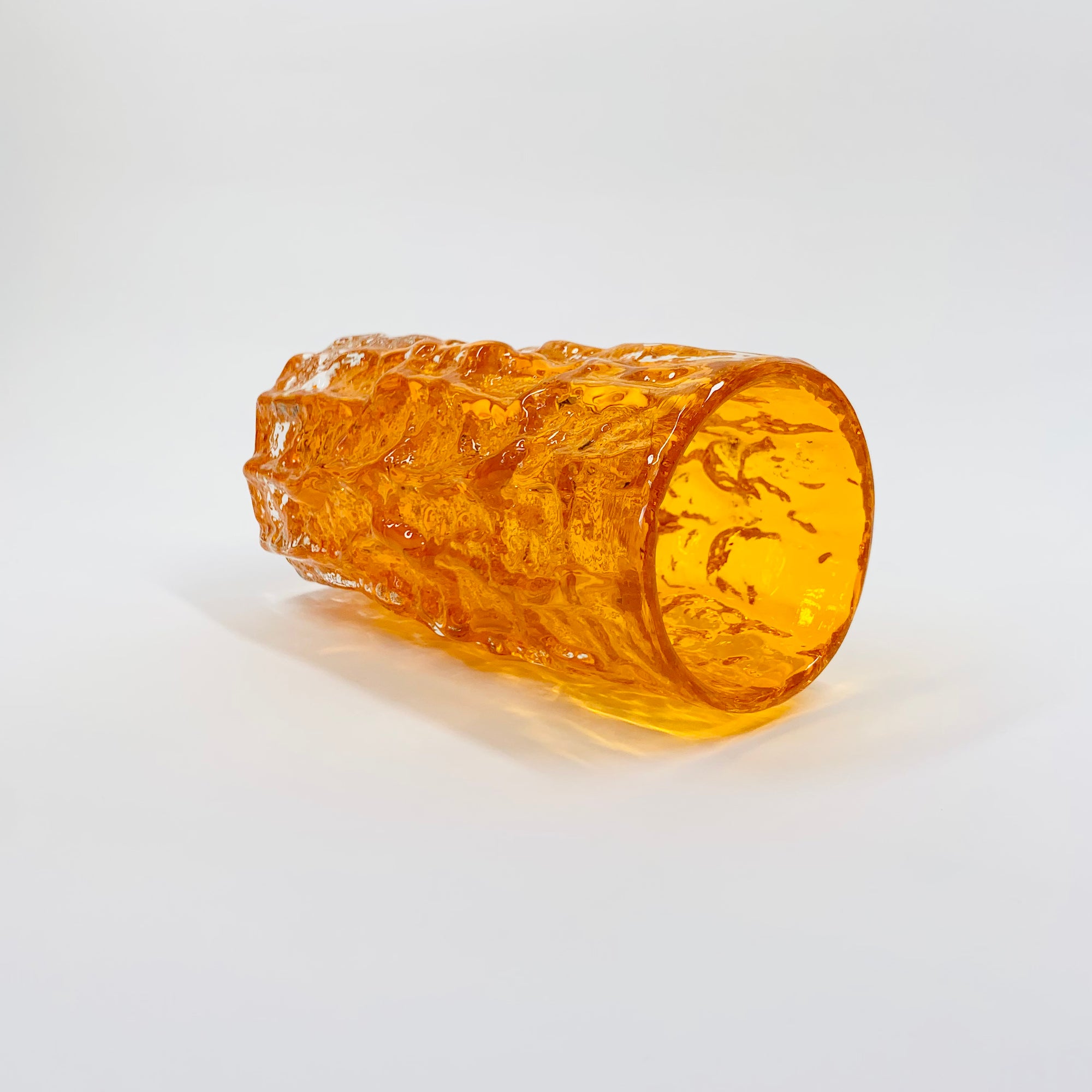 WHITEFRIARS ORANGE BARK GLASS VASE