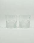 1980s FRANCE DURAND FROSTED CRYSTAL WHISKEY GLASSES/TUMBLERS