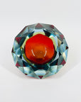 1950s MURANO MANDRUZZATO RUBY SOMMERSO DIAMOND FACETED GLASS BOWL
