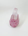 1980s PINK SPATTER MINI ART GLASS BAG VASE