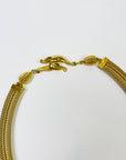 1960s MESH NECKLACE WITH FLEUR DE LIS AGATE PENDANT