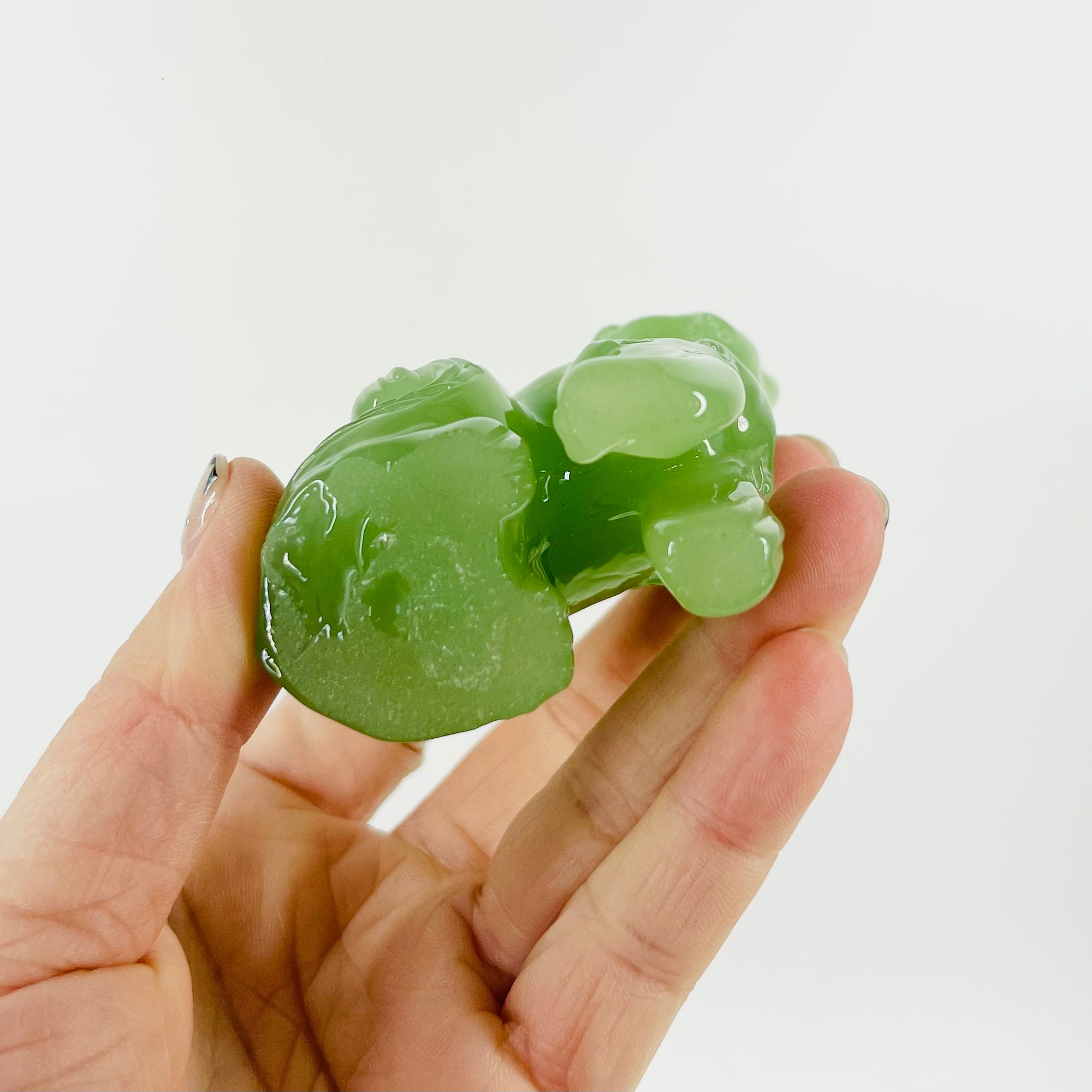 ANTIQUE GREEN JADE GLASS MINI CAT