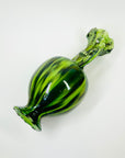 1950s JAPANESE GREEN WATERMELON GLAZED POTTERY VASE
