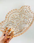 ANTIQUE PRESSED DEPRESSION PINK GLASS TRAY