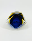 1950s FACETED MURANO COBALT BLUE GOLD GEODE BOWL