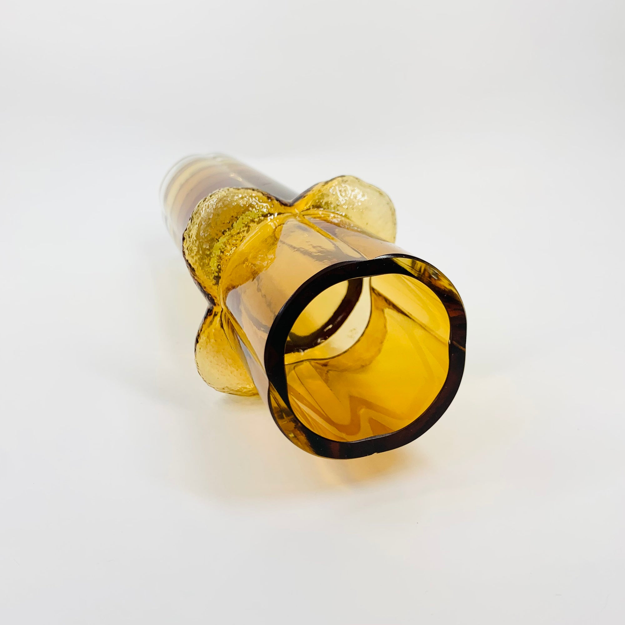 1960s FINNISH AMBER GLASS VASE BY KAL BLOMQIST