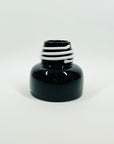 1980s AUSTRALIAN HAND MADE BLACK GLASS POSY VASE WITH WHITE WIRING