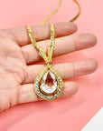 1980s BARCS BOLD PEAR DROP FANCY LINKS NECKLACE