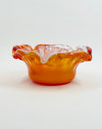 1960s JAPANESE CASED ORANGE SPATTER GLASS ASHTRAY/BOWL