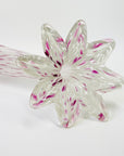 1980s CZECH PINK SPATTER GLASS FLOWER SHAPED VASE
