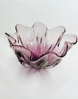 LARGE 1970s JAPANESE PURPLE GLASS HANDKERCHIEF BOWL/VASE