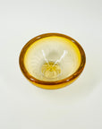 1990s SIGNED KOSTA BODA AMBER SOMMERSO GLASS MINI BOWL BY GORAN WARFF