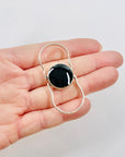 1950s DANISH SPINNER SILVER RING WITH MOHER OF PEARL AND ONYX