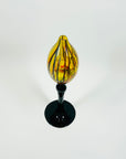 1980s AUSTRALIAN HAND DYED OILSLICK GLASS FOOTED VASE