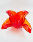 1970s JAPANESE RED ORANGE OMBRE GLASS BOWL