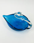 1970s JAPANESE BLUE GLASS SWAN PIN DISH