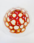 ORANGE ABSTRACT ART GLASS VASE