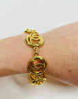 1982 CHANEL CC LOGO COIN LINKS BRACELET