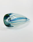 1980s MURANO BLUE LATTICINO ART GLASS SCULPTURE/PAPERWEIGHT