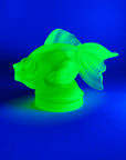 URANIUM GLASS GOLDFISH PAPERWEIGHT