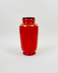 ANTIQUE FRENCH ART NOUVEAU FLASHED RED GLASS MINI VASE WITH GOLD GILDING