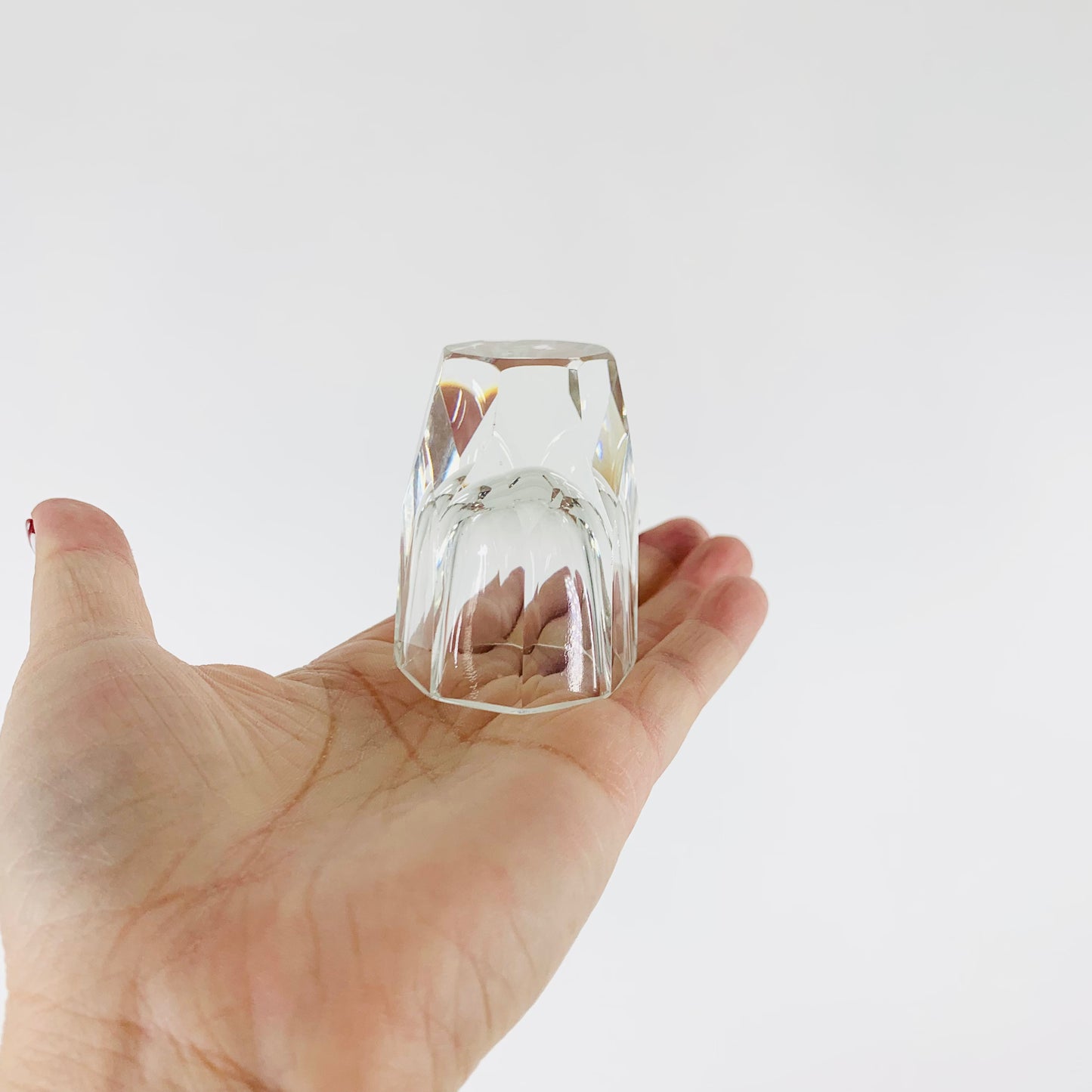 Extremely rare antique Art Deco hand cut Moser crystal shot glasses