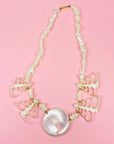 Large 1950s natural hand made sea shell statement necklace